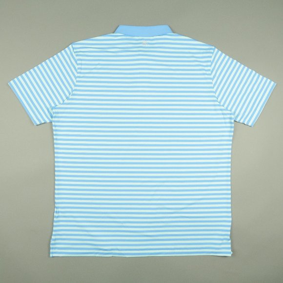 Peter Millar Crown Bass Performance Jersey Polo Shirt Baltic Blue Sea Sage 2XL - Picture 3 of 8